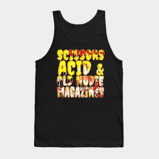 Scissors Acid & Old Nudie Magazines | Funky GOTH | LSD Circus Vintage Creep Typography Design By Tyler Tilley (tiger picasso) Tank Top